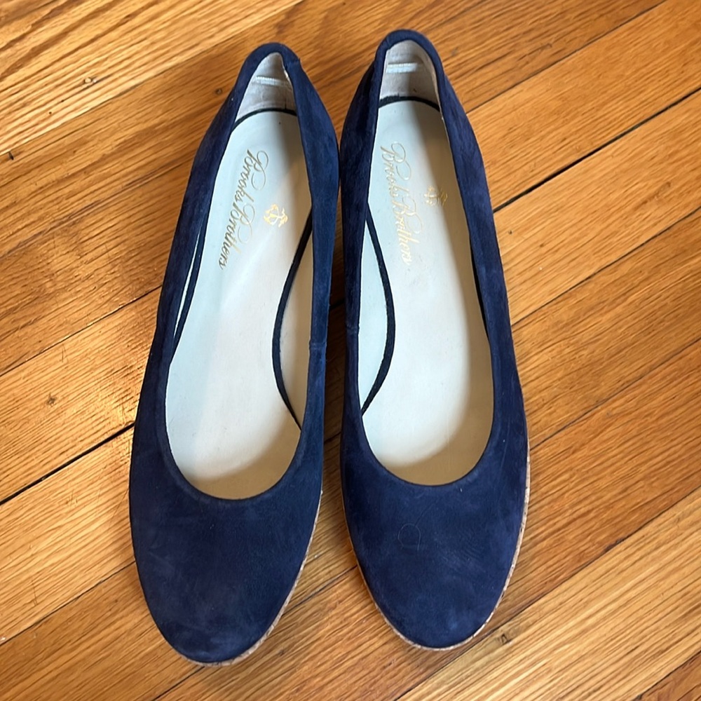Brooks Brothers blue suede cork shoes
